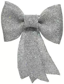 Kaemingk Kunst-Schleife Glitterhänger 1,5 x 22 x 30 cm silber