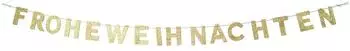 Riffelmacher + Weinberger Schriftzug Frohe Weihnachten aus Holz 190 x 10 x 0.7 cm, gold