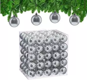 Relaxdays Weihnachtskugeln 100er Set Silber