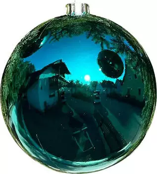 Annastore 6 x Weihnachtskugeln für den Außenbereich, frostfest und witterungsbeständig - petrol glänzend - Ø 15 cm