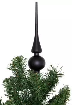Trend Line Christbaumspitze aus Glas 26 cm schwarz matt