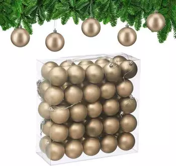 Relaxdays Weihnachtskugeln 50er Set Creme,Silber