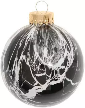 Krebs Lauscha Spezial-Glaskugel mit Marmoroptik 8cm