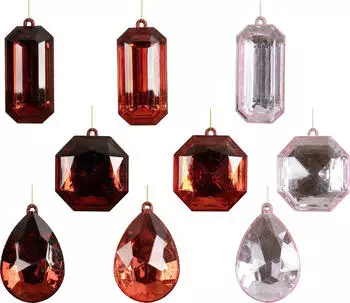 Decoris Weihnachtskugel aus Kunststoff Diamant 12 cm 9-fach sortiert