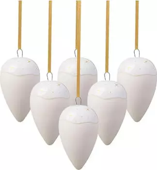 Villeroy & Boch Winter Glow Ornament Tropfen 7,7cm 6 Stk.