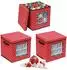 Relaxdays Weihnachtskugel-Aufbewahrungsbox 3er-Set, weiß/rot/schwarz