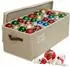 Relaxdays Weihnachtskugel Aufbewahrungsbox 96 Kugeln, Polyester/Pappe, beige, 26x66,5x33cm