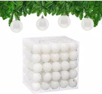 Relaxdays Weihnachtskugeln 100er Set Weiß,Silber