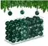 Relaxdays Weihnachtskugeln im 96er Set Dunkelgrün,Silber