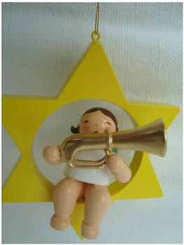 Wendt & Kühn Christbaumengel Basstrompete im Stern