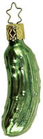 Inges Glas Christbaumschmuck Weihnachtsgurke Glas 7,0 cm gr&uuml;n