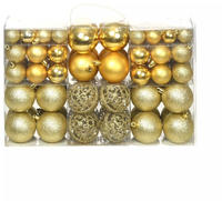 vidaXL 100-tlg. Weihnachtskugel-Set 3/4/6 cm Golden