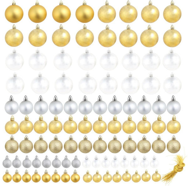 vidaXL Christmas ornaments silver/gold (100 Pieces)