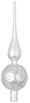 Inge-Glas Baumspitze XL mit Muster Glas 32cm weiß