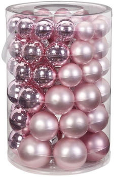 Inge-Glas Christbaumschmuck Weihnachtskugeln Mix Glas 60er Set rosa
