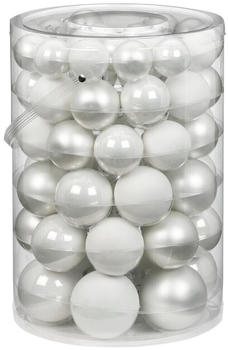 Inge-Glas Christbaumschmuck Weihnachtskugeln Mix Glas 60er Set wei&szlig;