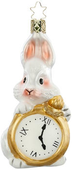 Inge-Glas Hase mit Uhr Glas 11,5cm weiß/rosa 1-Stk. (10058S020)