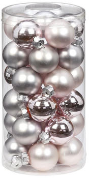 Inge-Glas Kugeln Glas 4cm 30-Stk. Soft Simplicity zartrosa grau (15231C103)