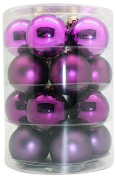 Inge-Glas Kugeln Glas 6cm 20-Stk. Purple Deluxe violett lila purpur glanz/matt (15251C106)