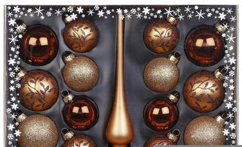 Inge-Glas Kugeln Mix Ornamente Glas mit Spitze 19er Set Winter Toffee braun (600000157)