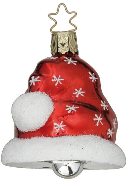 Inge-Glas Weihnachtsfiguren Glas 1-Stk. Weihnachtsmütze mit Glocke 7,5cm (10067S007)