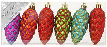 Inge-Glas Zapfen 9cm 6er Set Mille-Fiori bunt (81018G136)