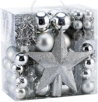 Casaria&reg; Weihnachtskugeln 77er Set Kugeln Girlande Weihnachtsstern Kette