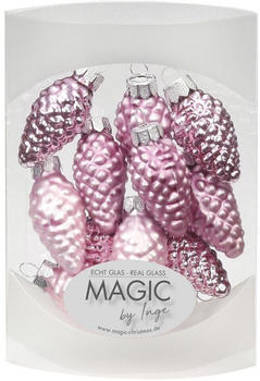 Inge-Glas Zapfen Glas 4,5cm 12-Stk. Pink Blush altrosa hellrosa (15302K045)