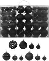 vidaXL 100-tlg. Weihnachtskugel-Set Schwarz