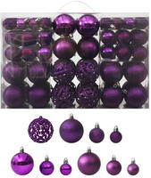 vidaXL 100-tlg. Weihnachtskugel-Set Lila