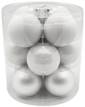 Inge-Glas Kugeln Glas 8cm 12-Stk. Just White-Mix weiß (15112C109)