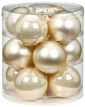 Inge-Glas Kugeln Glas 8cm 12-Stk. perle champagner opal/matt (16028C109)