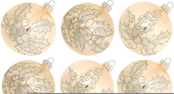Krebs Lauscha Eislack Gold 8cm Glaskugelsortiment 9-tlg. (03378)