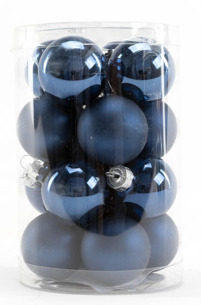 Trend Line Weihnachtskugeln Mini Glas 35mm nachtblau 16-Stk.