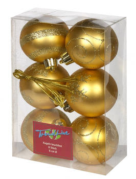 Trend Line Baumkugelnbruchfest 6cm 6-Stk. gold (660-1003506)