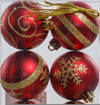 Trend Line Christbaumkugeln bruchfest 6cm 6-Stk. rot