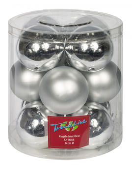 Trend Line Kugeln bruchfest 6cm 12-Stk. silber (660-1003467)