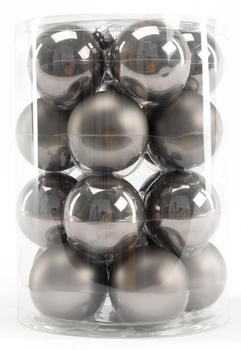 Trend Line Weihnachtskugeln Glas Ø6cm warmgrau 20-Stk. grau