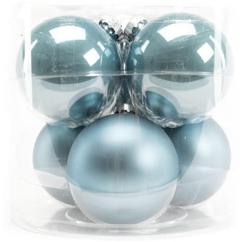 Trend Line Weihnachtskugeln Glas Ø8cm dämmerungsblau 6-Stk. blau