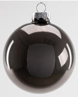 TrendLine Weihnachtskugeln aus Glas &Oslash;80mm 6 STK warmgrau Christbaumkugeln Xmas