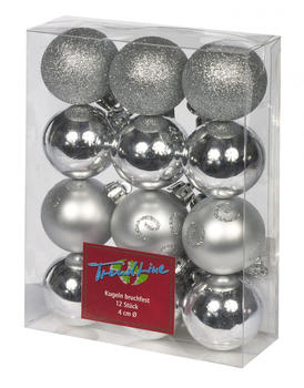 Trend Line Baumkugeln Ø4cm 12-Stk. silber (660-1003499)