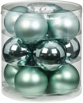 Inge-Glas Kugeln Glas 8cm 12-Stk. Winter Jade mint mintgrün aqua glanz/matt (15247C109)