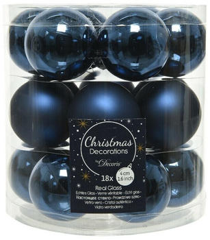 Decoris Mini Glass Hanging Balls 18 pcs. night blue