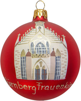 MeinGartenCenter24 Weihnachtskugel Glas Ø 8cm Nürnberg Frauenkirche rot (MGC0473)