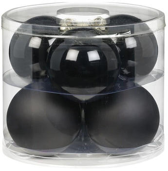Inge-Glas Kugeln Glas 10cm 6-Stk. schwarz opal/matt (12115C110)