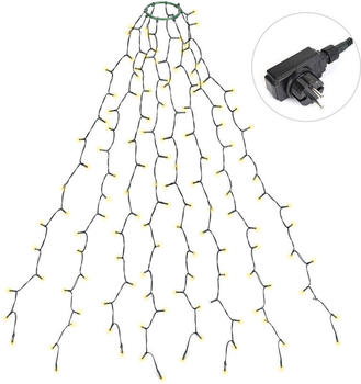 Salcar Led Lichterkette Weihnachtsbaum mit Ring weihnachtsbaumbeleuchtung, 9 Beleuchtungsmodi, 8 Girlanden, 1,5m, Warmweiß