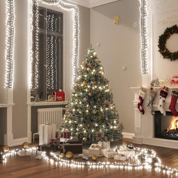 vidaXL LED-Lichterkette mit 400 LEDs Kaltweiß 7,4 m PVC (343235)
