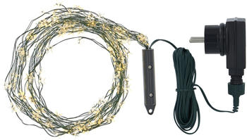 Sirius Sternen-Mehrstrang-Lichterkette Trille 125 warmweiße LED-Sterne grünes Metallkabel fernbedienbar