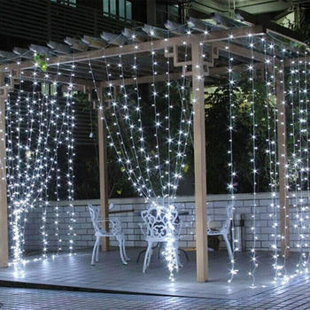 Salcar Led Lichterkette Außen Strom Weihnachten Lichtervorhang Innen Lichternetz 3x3m, weiß - Salcar