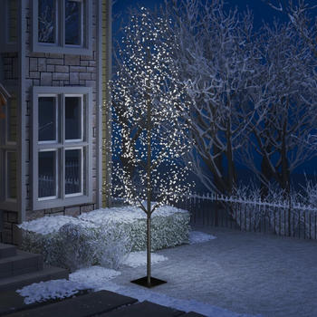 vidaXL Weihnachtsbaum 1200 LEDs Kaltweißes Licht Kirschblüten 400 cm (51275)
